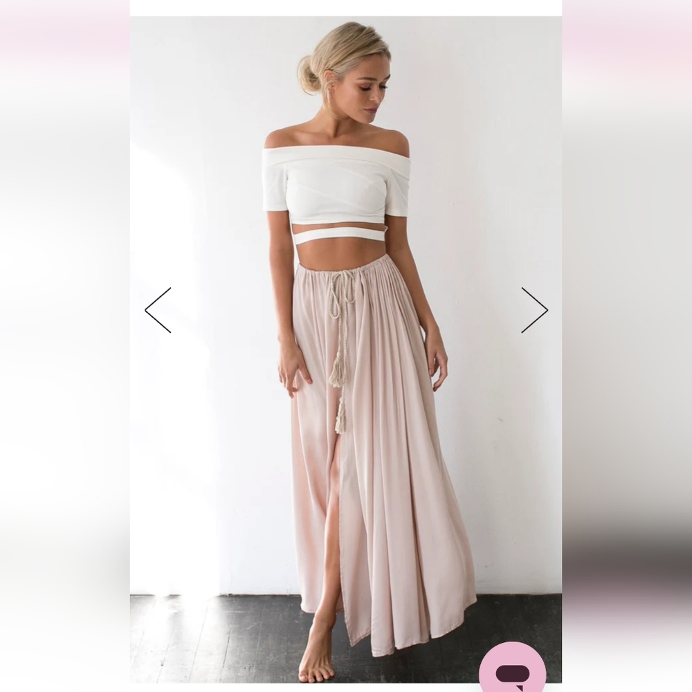 Hello Molly Against The Tides Maxi Skirt Nude